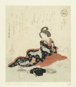 Femme écrivant un poème
