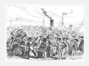 Margate, arrivée du bateau des maris, 1856 - Swain