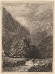 Paysage montagneux - Swiss 19th Century