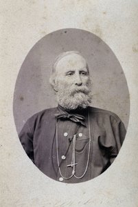 Giuseppe Garibaldi (1807-1882), homme politique italien. Vers 1875. Photographie de l
