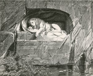 Monument à Lucerne aux Gardes Suisses tombés en défendant la famille royale de France, 10 août 1792 - Swiss School
