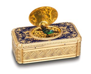 Boîte à oiseau chanteur, vers 1840