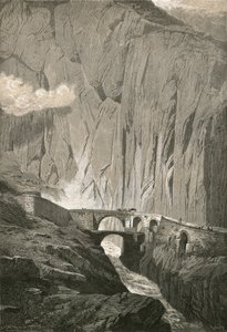 Le pont du Diable.-Route du Saint-Gothard, gorge de Schöllenen - Swiss School