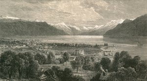 Vevey et la Partie Supérieure du Lac de Genève, en direction de la Vallée du Rhône