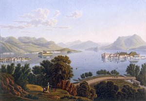 Vue du lac Majeur et des îles Borromées, de Voyage Pittoresque de Genève à Milan, 1819 - Swiss School