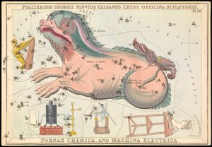 Psalterium Georgii, Fluvius Eridanus, Cetus, Officina Sculptories, Fornax Chemica et Machina Electrica, vers 1825