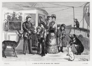 Le roi Édouard VII avec des animaux sauvages capturés à bord du navire de troupe, le Serapis lors de sa visite en Inde