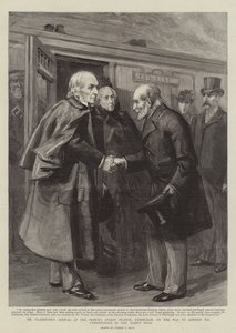 Arrivée de M. Gladstone à la gare de Prince