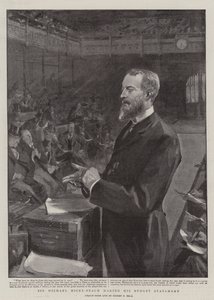 Sir Michael Hicks-Beach faisant sa déclaration budgétaire - Sydney Prior Hall