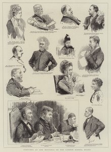 Croquis lors des réunions du London School Board - Sydney Prior Hall