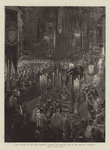 Les funérailles du défunt cardinal Manning, la messe de requiem à l