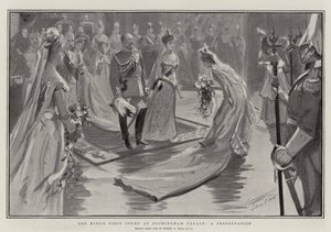 La première cour du roi au palais de Buckingham, une présentation - Sydney Prior Hall