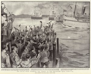 La tournée royale, acclamant l