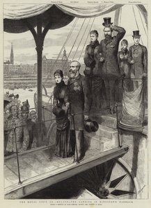 La visite royale en Irlande, le débarquement dans le port de Kingstown - Sydney Prior Hall