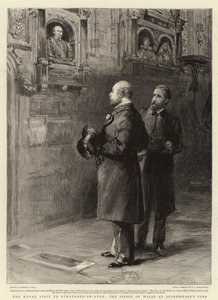 La Visite Royale à Stratford-on-Avon, le Prince de Galles à la Tombe de Shakespeare