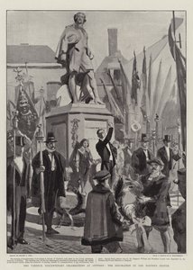 Les célébrations du tricentenaire de Vandyck à Anvers, la décoration de la statue du maître - Sydney Prior Hall