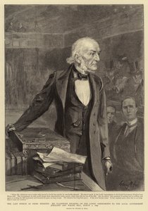Le Dernier Discours en tant que Premier Ministre, M. Gladstone parlant des Amendements des Lords au Projet de Loi sur le Gouvernement Local (Angleterre et Pays de Galles), 1er mars 1894 - Sydney Prior Hall