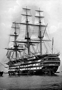 Le navire-école HMS St Vincent à Portsmouth, Hampshire, 1896 - Symonds and Co