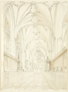 Chœur de la cathédrale de Bristol regardant vers l