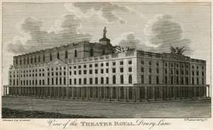 Vue du Théâtre Royal, Drury Lane, Londres - T. Prattent