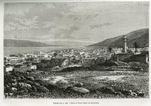 Vue générale de Tibériade (Israël). Gravure de Taylor, pour illustrer l