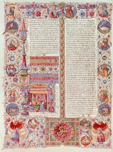 Page illuminée par Taddeo Crivelli de la Bible de Borso d