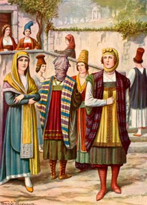 Costumes du 19ème siècle, comme trouvés en Grèce, Argentine, etc. - Tancredi Scarpelli