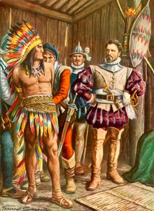 Ferdinando Cortes emprisonnant Montezuma