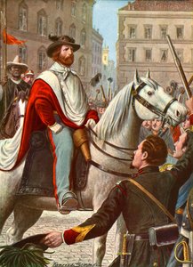 Garibaldi et sa force de volontaires entrent pour défendre Rome en 1849