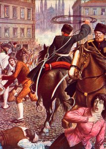 Les Jacobins milanais chassés par des cosaques avec des lassos - Tancredi Scarpelli