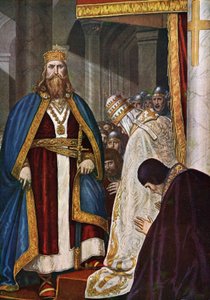 Le couronnement de Charlemagne (742-814) par le pape Léon III (750-816) - Tancredi Scarpelli
