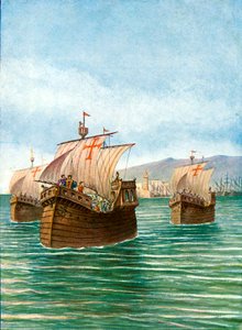 Le départ des trois navires de Christophe Colomb - Tancredi Scarpelli