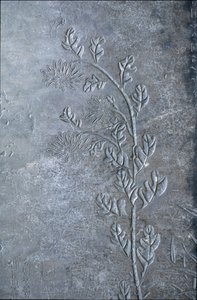 Stèle gravée avec un chrysanthème, des fleurs et des feuilles, 618-907 - Tang Dynasty Chinese School