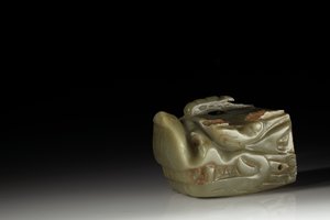 La tête de dragon en jade Junkunc - Tang Dynasty Chinese School