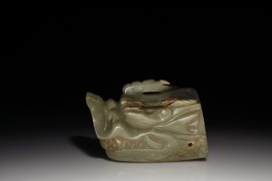 La tête de dragon en jade Junkunc - Tang Dynasty Chinese School