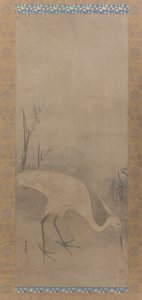 Héron blanc Shirosagi zu, début du XVIIe siècle - Tawaraya Sotatsu