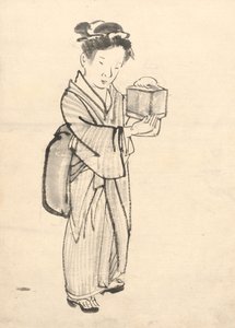 Fille tenant une cage à grillons - Tawaraya Sōri