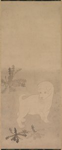 Chiot avec des pissenlits, 1600-1640 - Tawaraya Sotatsu