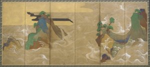 Vagues à Matsushima - Tawaraya Sotatsu