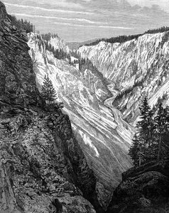 Grand Canyon, parc national de Yellowstone, USA, XIXe siècle - Taylor