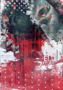 Paons dans un arbre, 2016