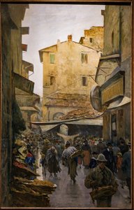 Le vieux marché depuis la rue Degli Speziali, vers 1882