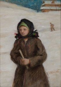 Fille avec une bougie