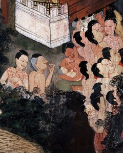 Foule regardant des représentations théâtrales lors d