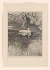 Étang avec canard - Theo van Hoytema (signed by artist)