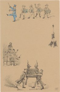 Menu avec enseignants et élèves - Theo van Hoytema