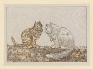 Deux chats sur un mur - Theo van Hoytema