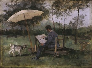 Armand Heins peignant - Théo van Rysselberghe