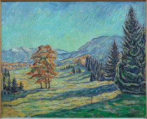Paysage de montagne automnal - Theo von Brockhusen