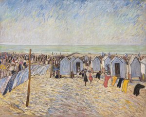 Scène de plage avec chariots de bain (Knocke) - Theo von Brockhusen